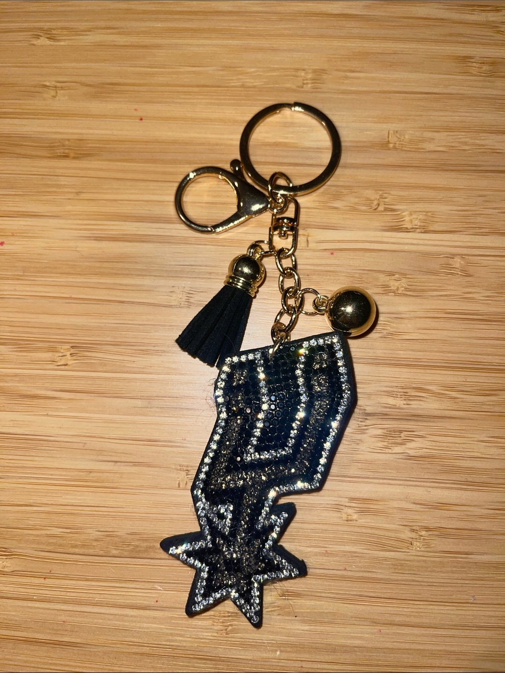 NBA - San Antonio Spurs Puff Rhinestone Keychain Bag Charm